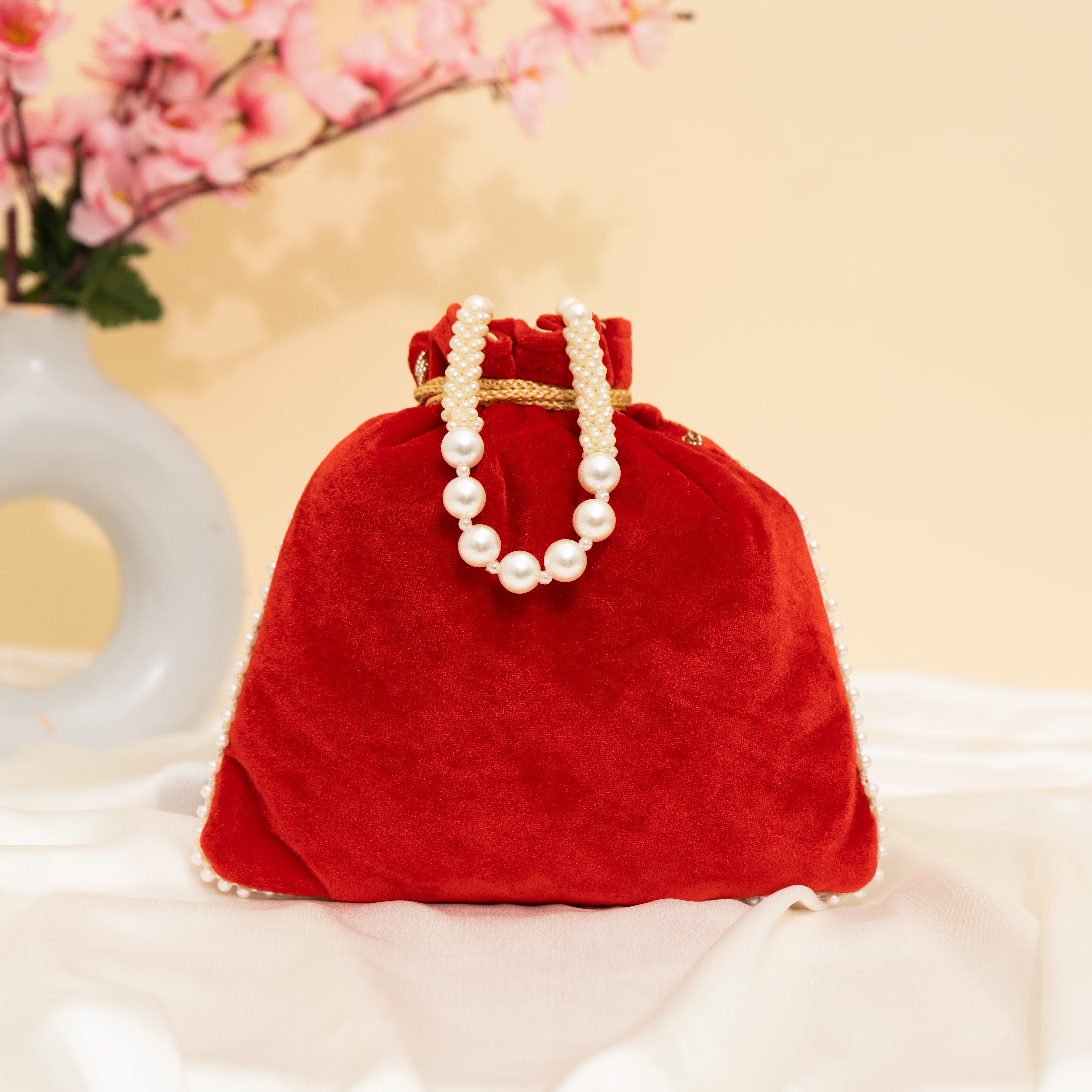 Red Pearlstone Radiance Potli