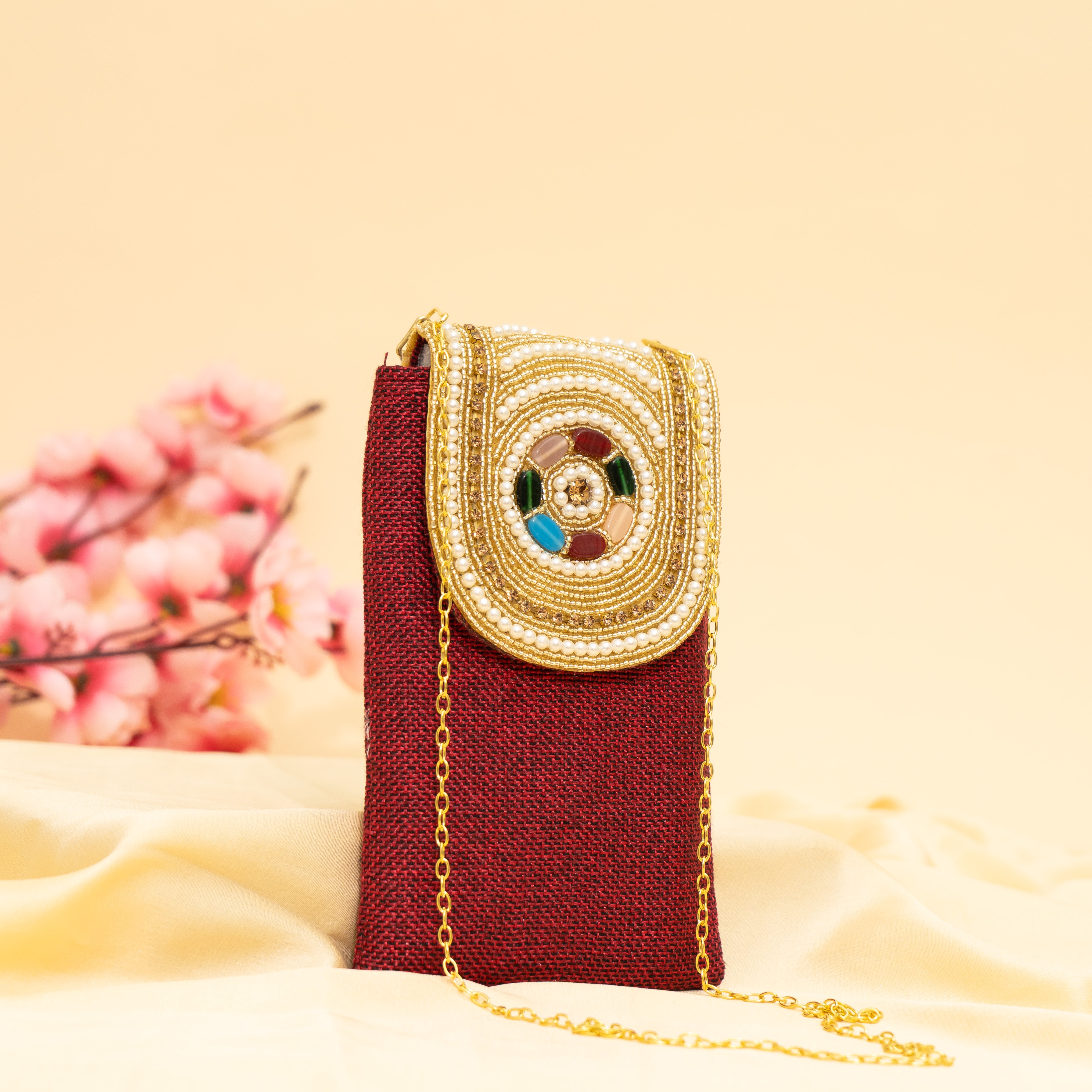 Maroon Crystal Gem Mobile Sling