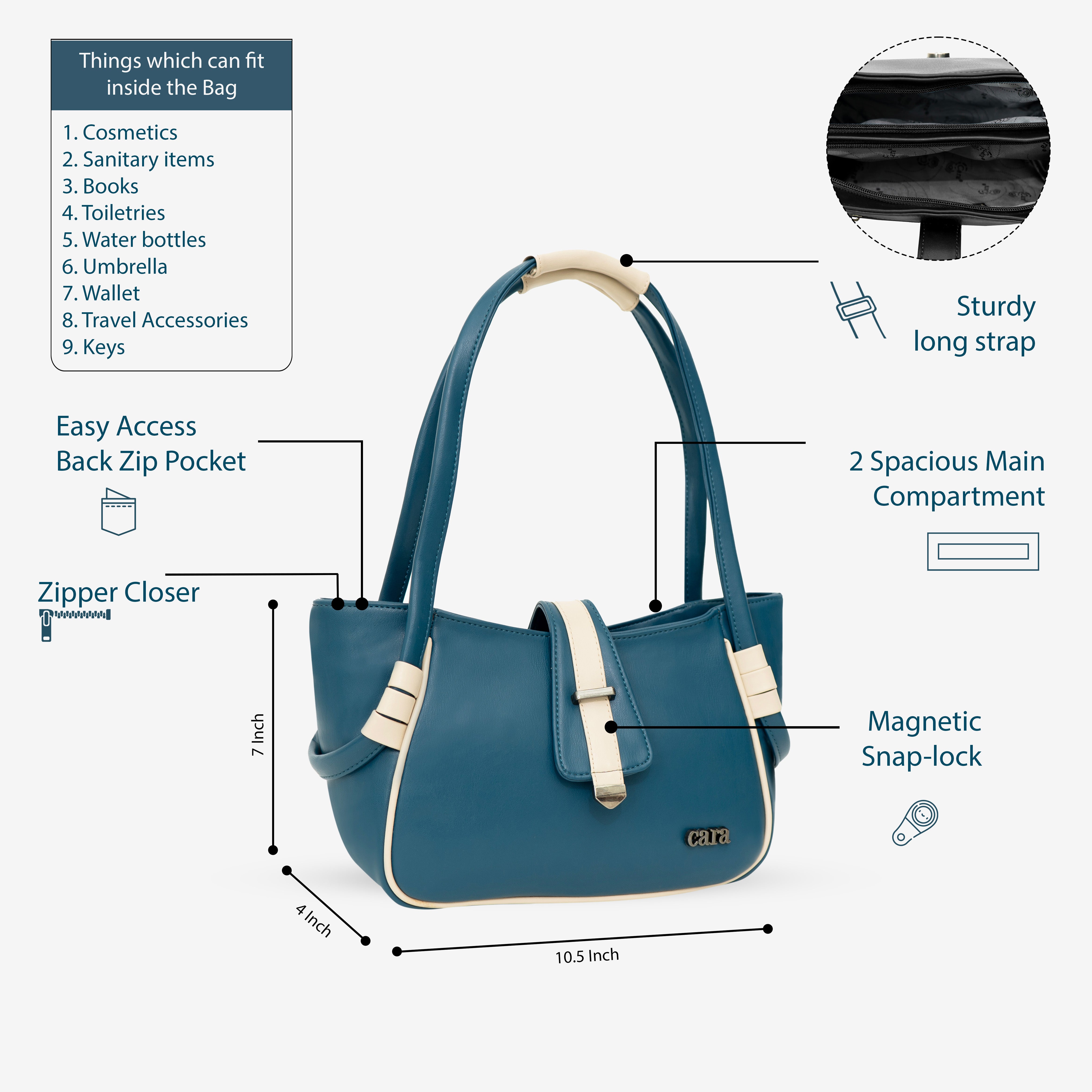 Teal Boldly Dynamic HANDBAG I CARA