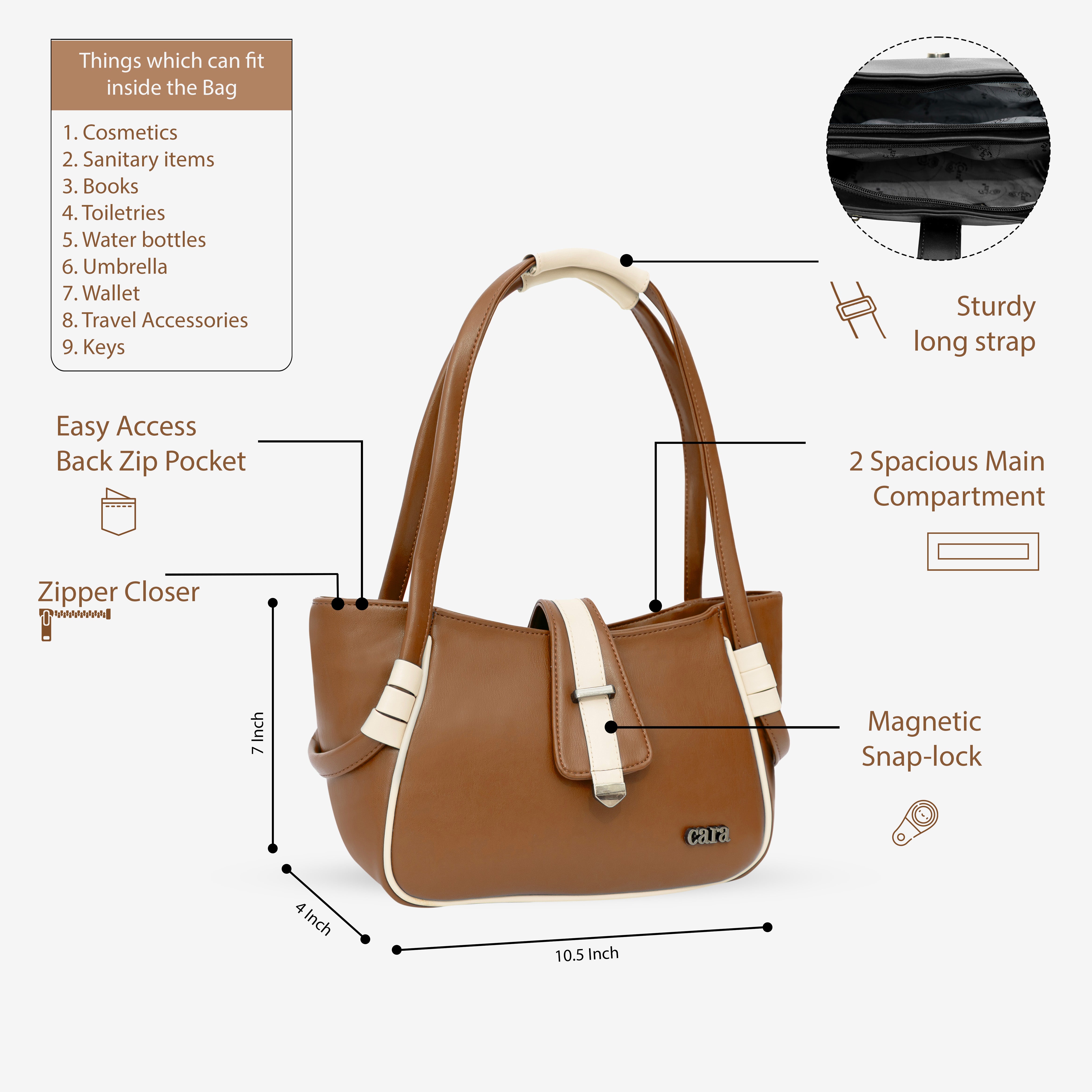 Brown Boldly Dynamic HANDBAG I CARA