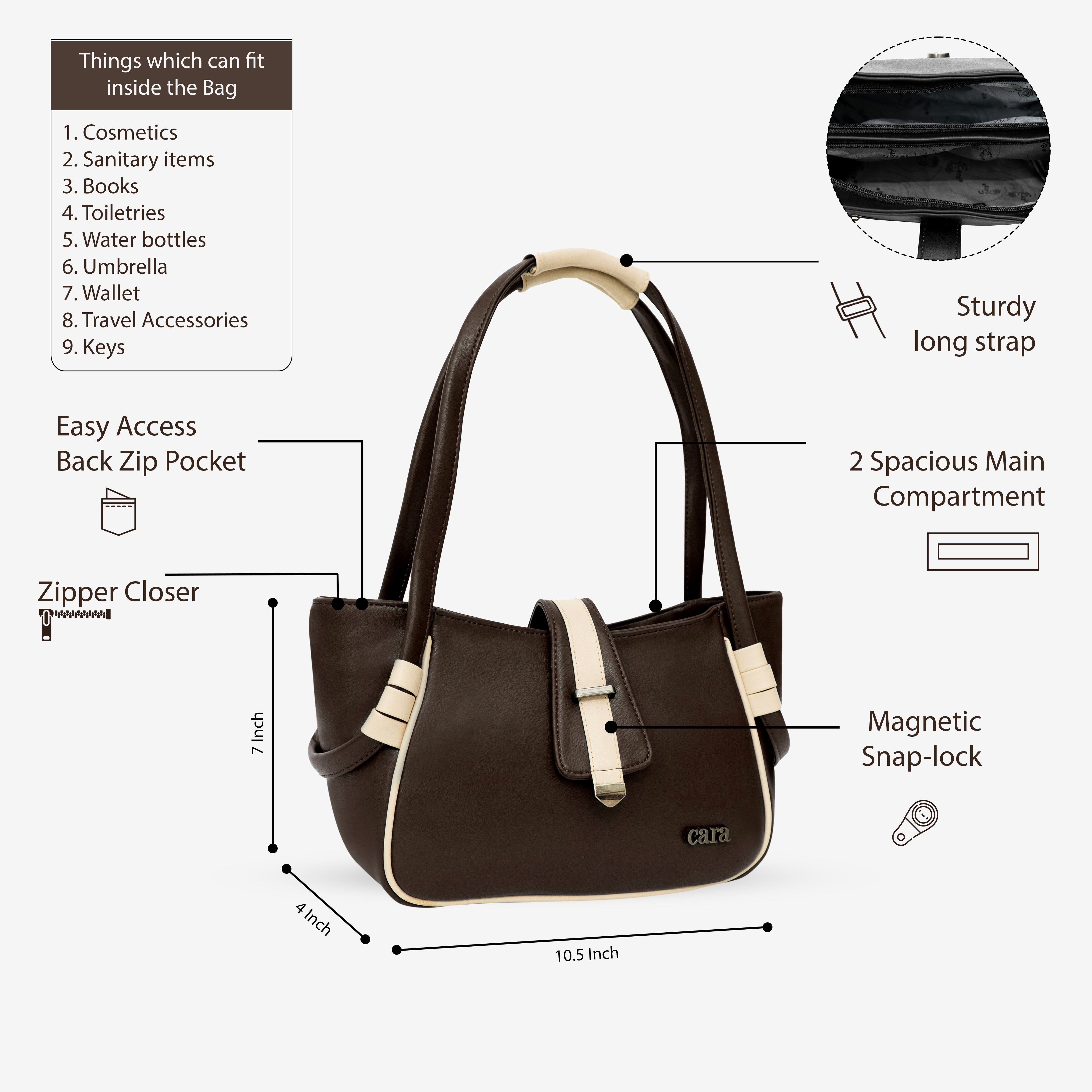 Dark Brown Boldly Dynamic HANDBAG I CARA