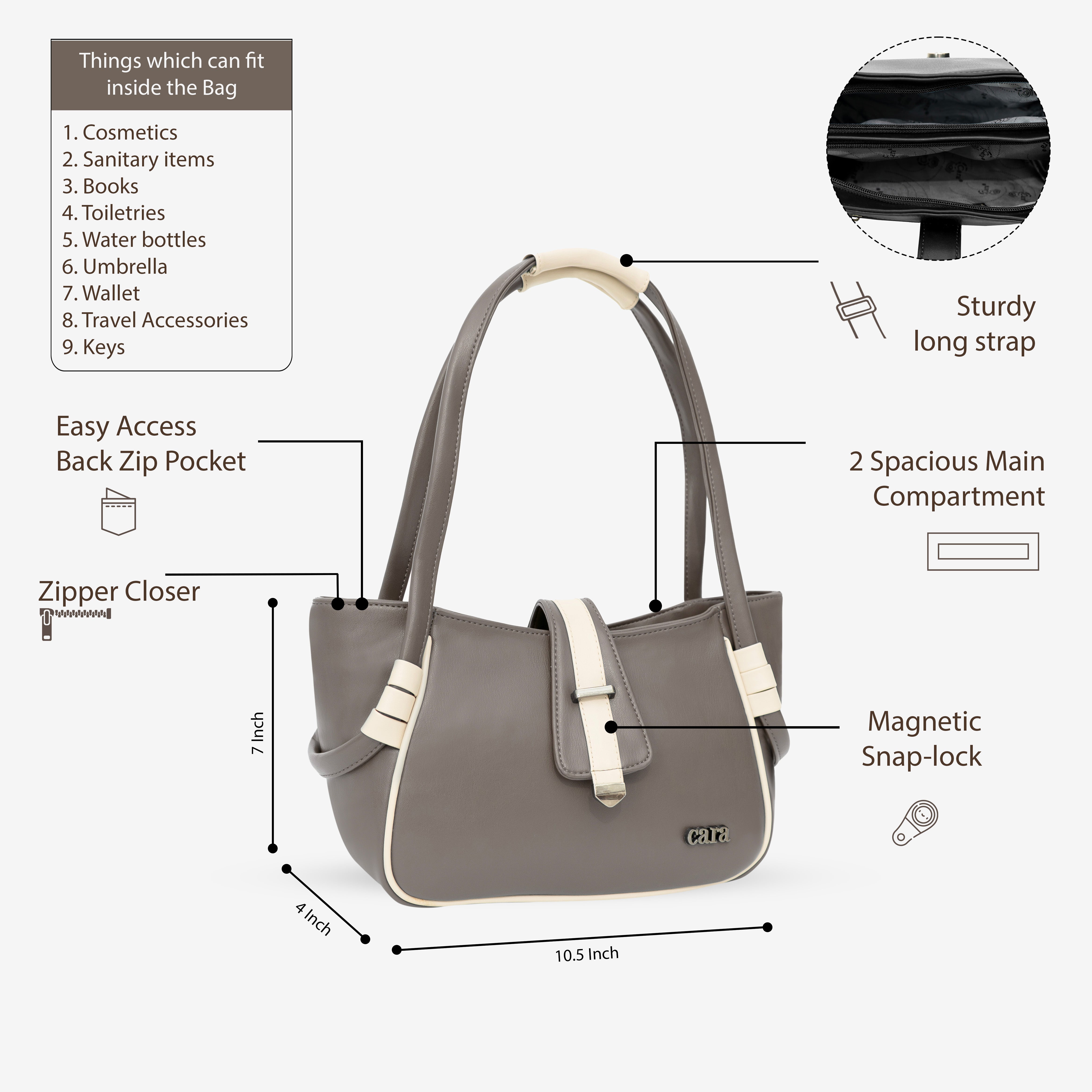 Mink Grey Boldly Dynamic HANDBAG I CARA