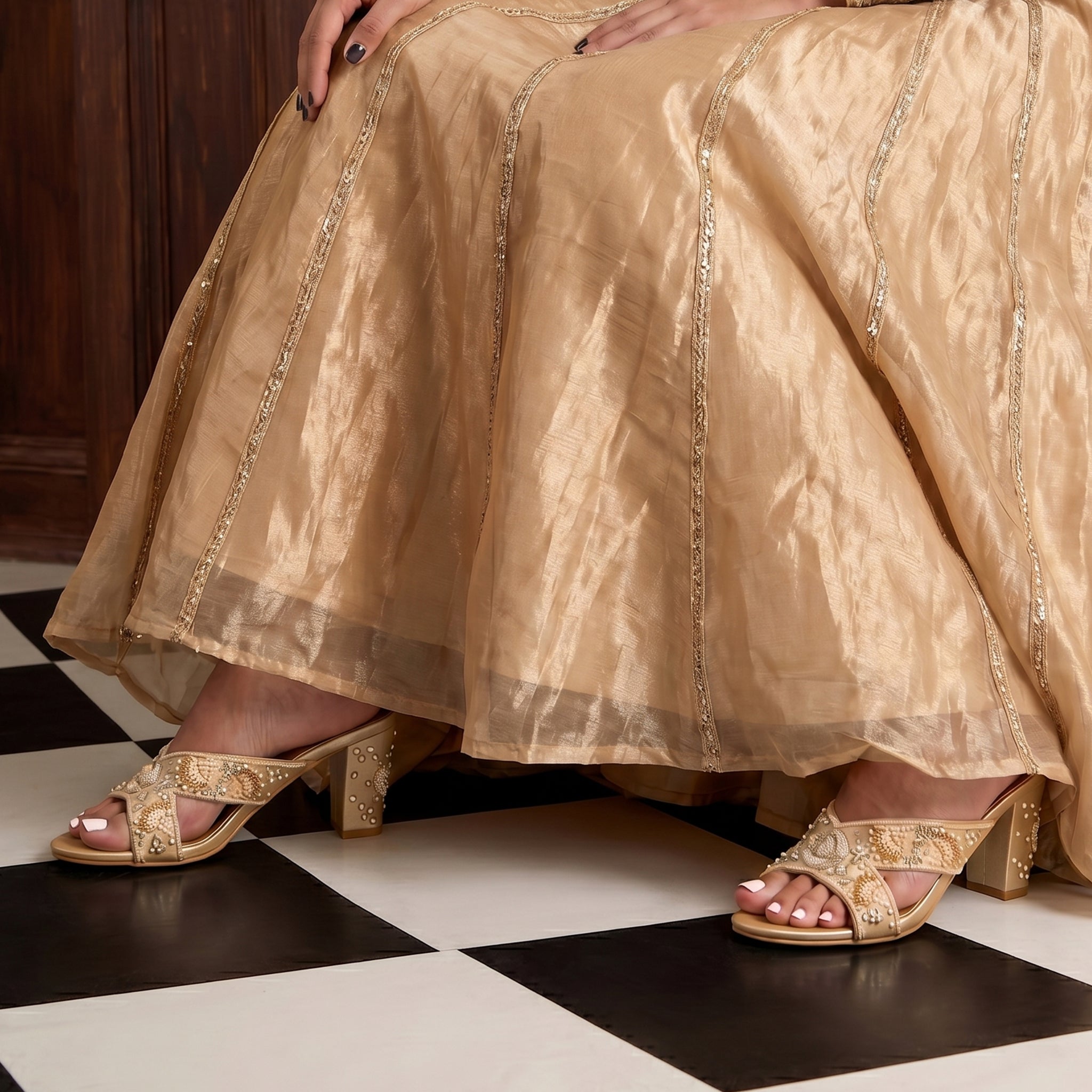 Beaded Petal Heritage Heels