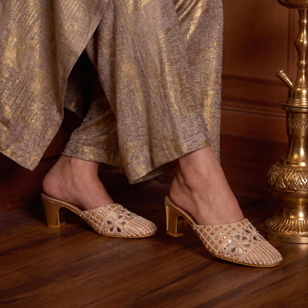 Mirror Bloom Mules
