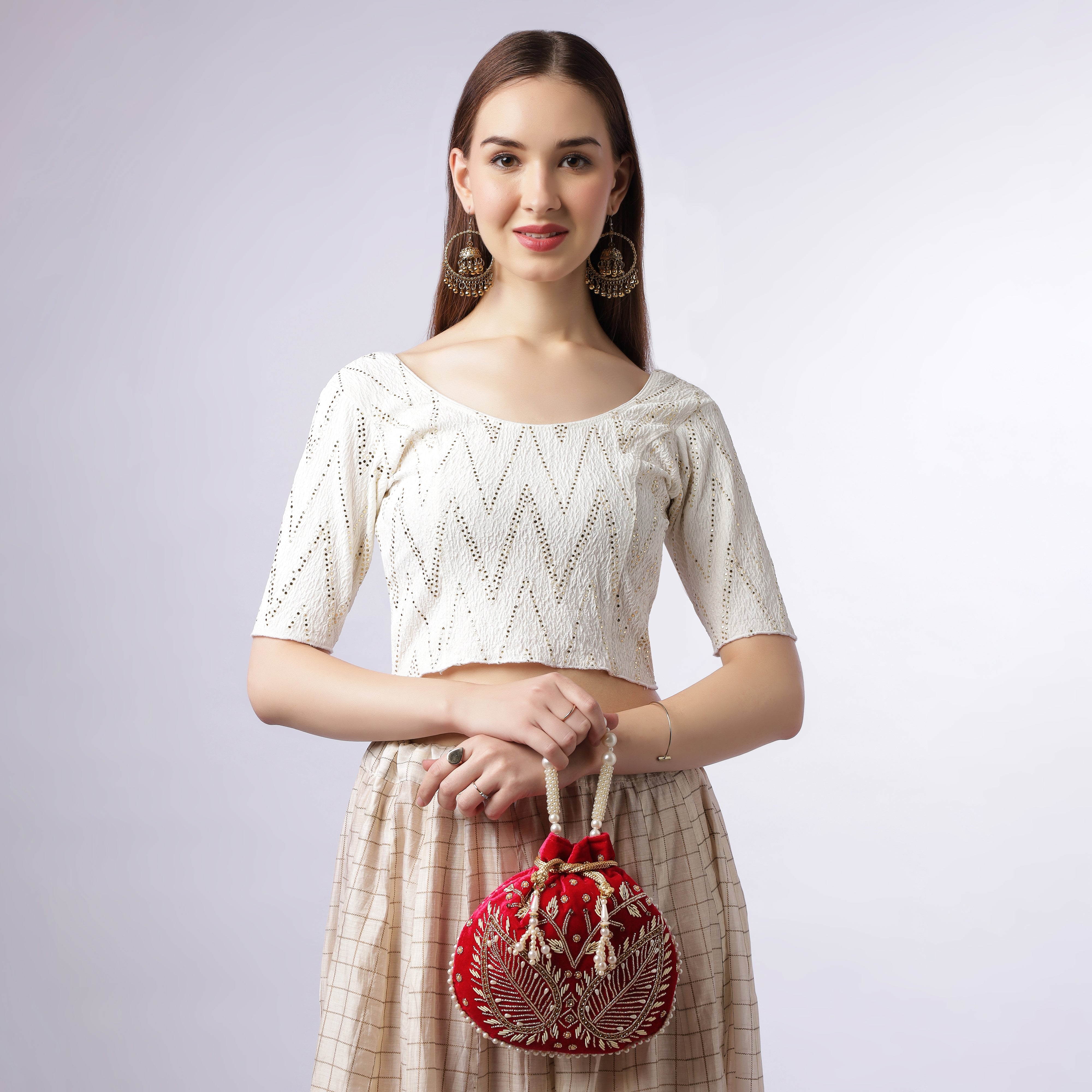 Red Velvet Jewel Matka Potli | CARA