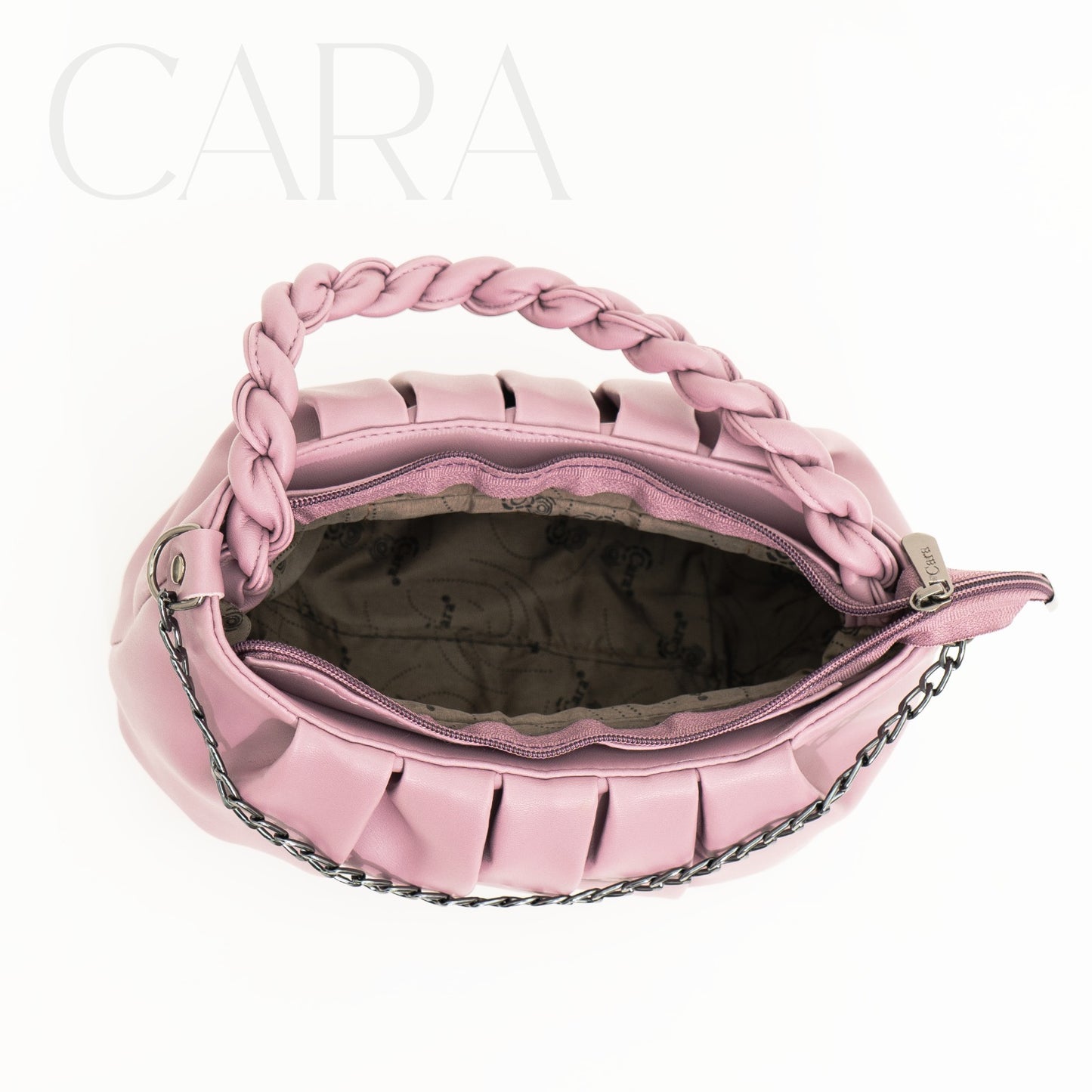 Baby pink Braided Pleat Bag