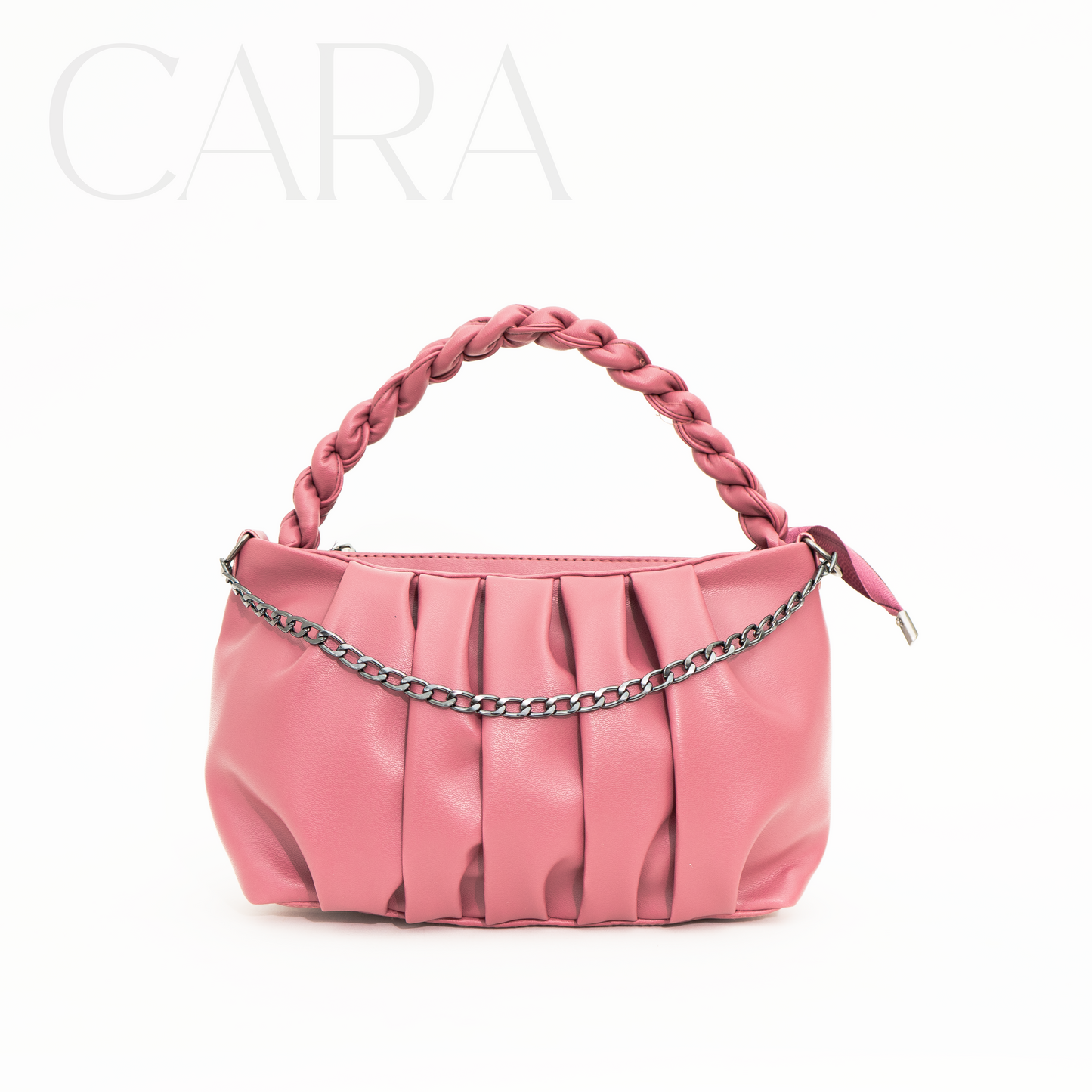 Rosy Braided Pleat Bag